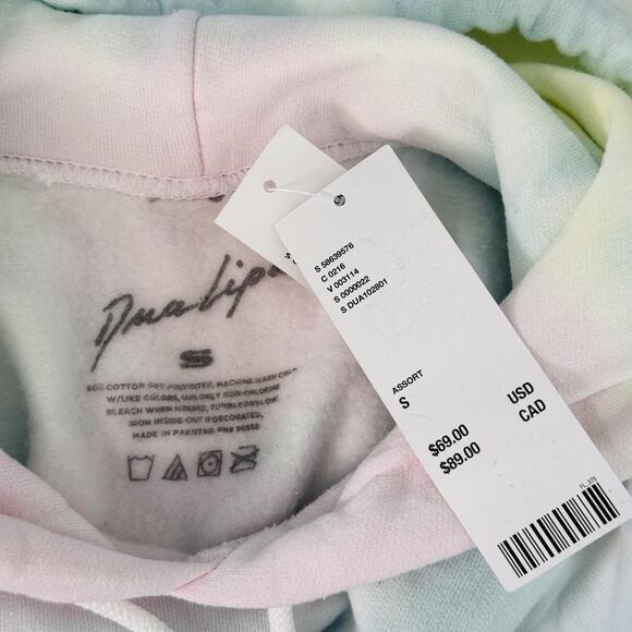 Dua Lipa Hoodie Women Small Tie Dye Dont Start Now Merch Pastel Pullover Sweater - Picture 3 of 9